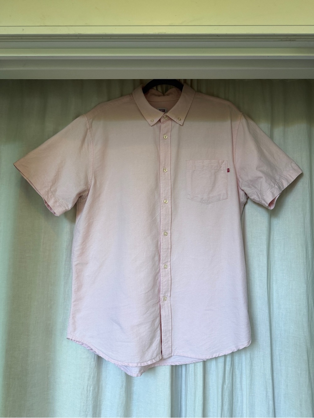 Obey Men's Light Pink Short Sleeve Button-Down Shirt